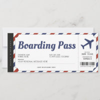 Carte d'embarquement surprise Cadeau de billet d'a