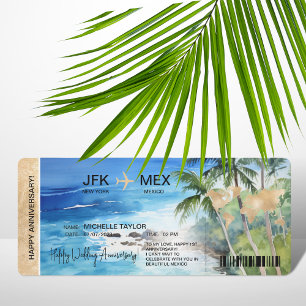 Carte d'embarquement Surprise Trip Ticket Palm Car