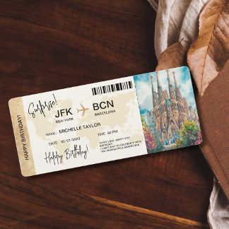 Carte d'embarquement Surprise Voyage Ticket