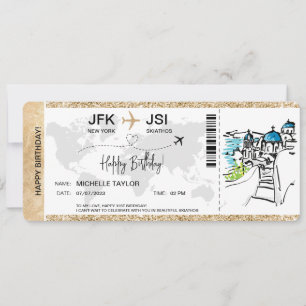 Carte d'embarquement Surprise Voyage Ticket Grèce