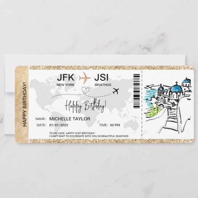 Carte d'embarquement Surprise Voyage Ticket Grèce (Devant)