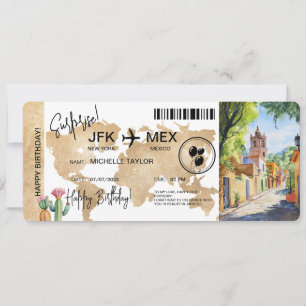 Carte d'embarquement Surprise Voyage Ticket Mexiqu