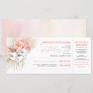 Carte d'embarquement Tropical Floral Billet d'anni