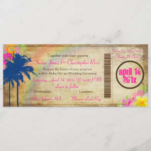 Carte d'embarquement vintage PixDezines/palmiers j