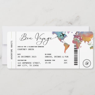 Carte d'embarquement Voyage Bon Voyage Parti de la