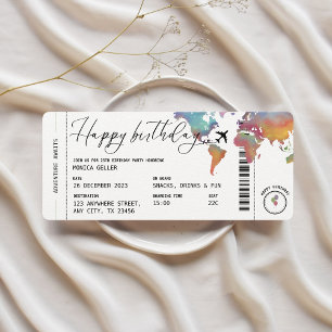 Carte d'embarquement Voyage Thème Adulte Anniversa