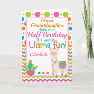 Carte Demi-anniversaire Cute Llama 6 mois