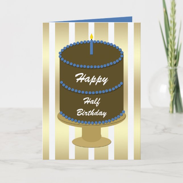 Carte demi-anniversaire — Gâteau d'anniversaire bl (Devant)