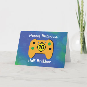 Carte Demi-frère 10 ans Anniversaire contrôleur joueur