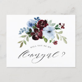 carte demoiselle d'honneur burgundy bleu poussiére