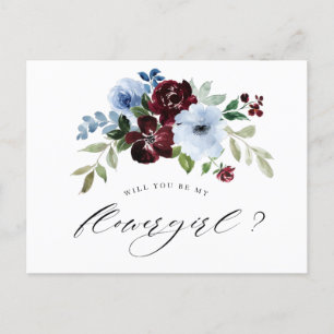 carte demoiselle d'honneur burgundy bleu poussiére