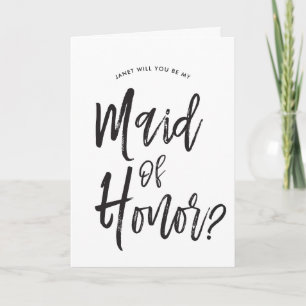 Carte Demoiselle d'honneur  Style de script Mariage pers