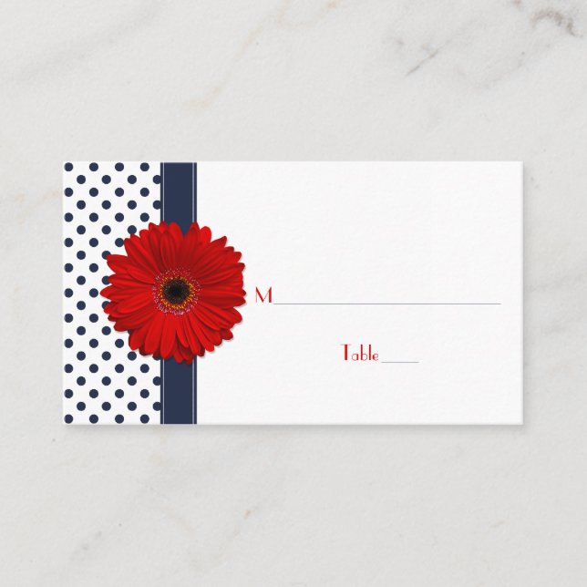Carte d'emplacement Marine White Polka Dot Red Ger (Devant)