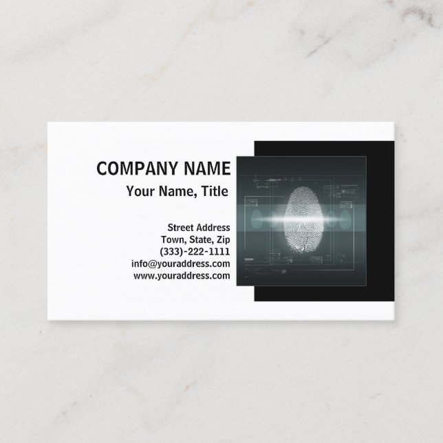 Carte d'empreintes digitales du détecteur privé (Devant)