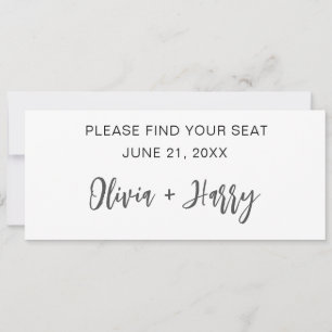 Carte d'en-tête de table de mariage minimaliste mo