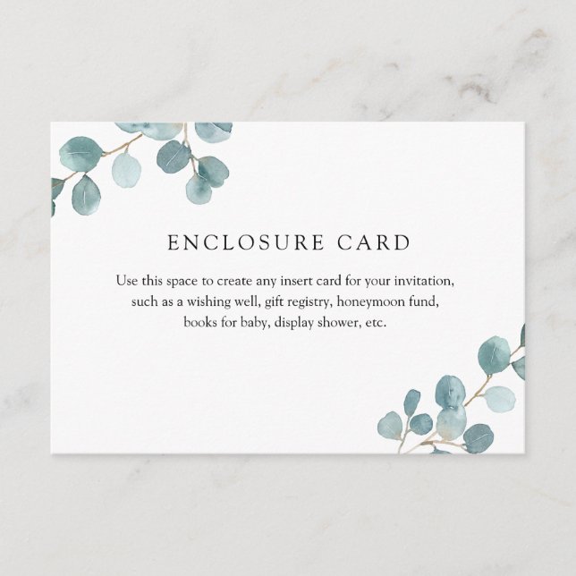 Carte d'encart de Eucalyptus Dollar d'Argent (Devant)