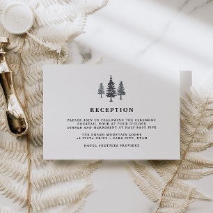 Carte d'encart de réception de mariage en forêt hi