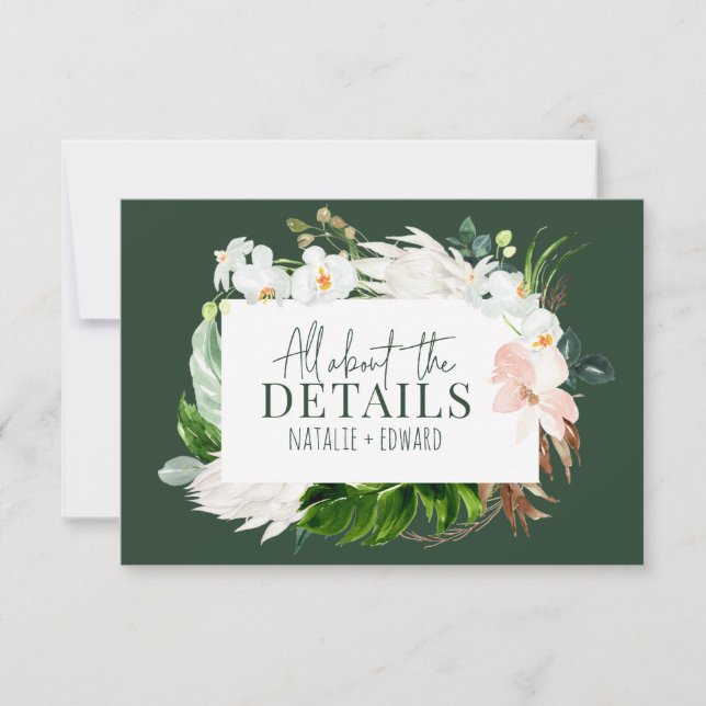 Carte d'enceinte à fleurs tropicales rose, turquoi (Devant)