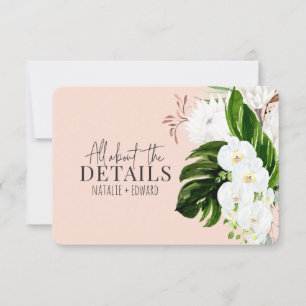 Carte d'enceinte à fleurs tropicales rose, turquoi