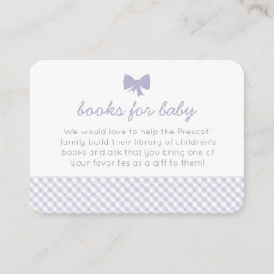 Carte d'enceinte de baby shower arc en vichy viole