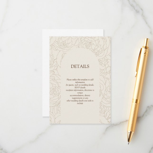 Carte d'enceinte de mariage beige brun (Devant/Arrière en situation)