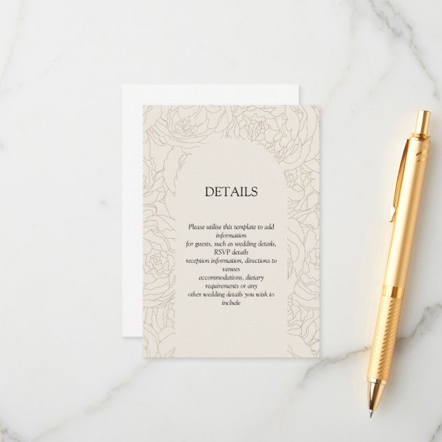 Carte d'enceinte de mariage beige brun (Devant/Arrière en situation)
