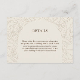 Carte d'enceinte de mariage beige brun