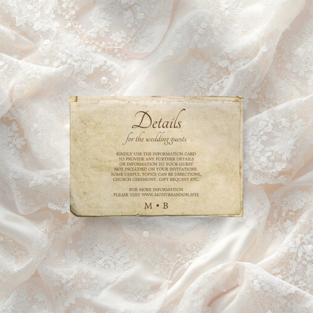 Carte d'enceinte de mariage en vieux papier rustiq (Créateur téléchargé)