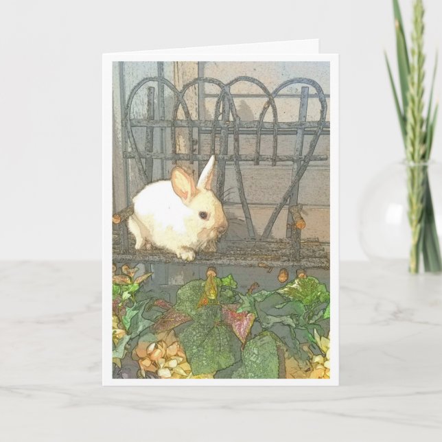 Carte d'encouragement Bunny de charme (Devant)