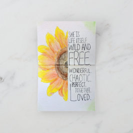 Carte d'encouragement du tournesol à l'aquarelle