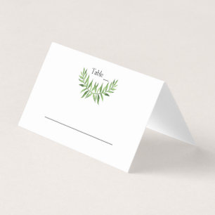 Carte d'endroit de mariage de feuille de vert