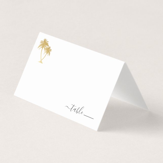 Carte d'endroit de palmier d'or avec le poème de (Devant)