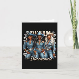Carte Denim Et Diamants Africains Melanin Swag Cowgirls 