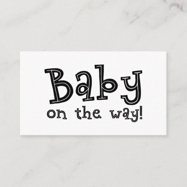 Carte d'enregistrement cadeau noir et blanc, bébé  (Devant)