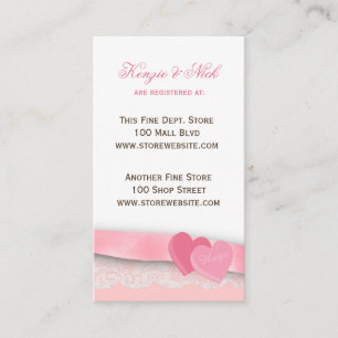 Carte d'enregistrement de la nuptiale Valentine He
