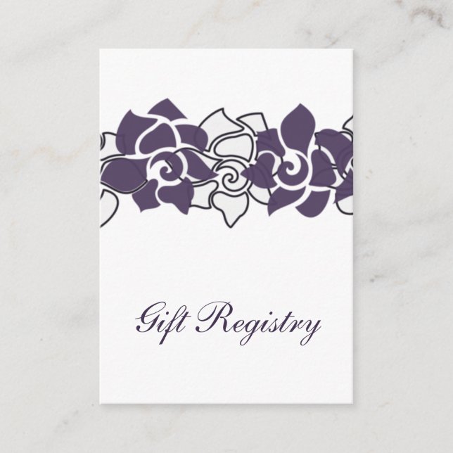 Carte d'enregistrement des cadeaux fleuris violet (Devant)