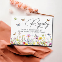 Carte d'enregistrement fleur sauvage Fête des mari