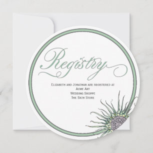 Carte d'enregistrement Mariage arrondi à chardon