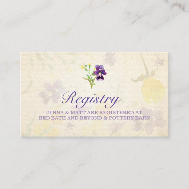 Carte d'enregistrement Mariage Perfect Purple Pans (Devant)