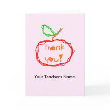 Carte d'enseignant de Merci personnalisée