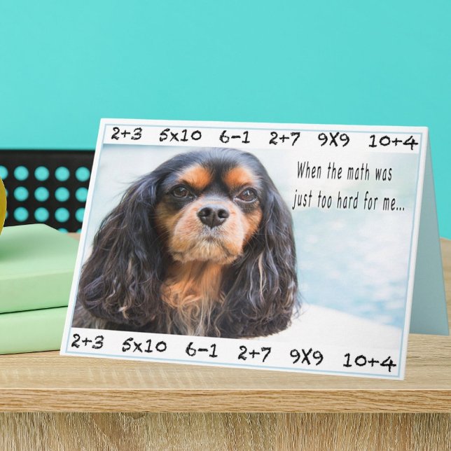 Carte d'enseignant en mathématiques Merci (A cute thank you card for your Math teacher who also loves dogs!)