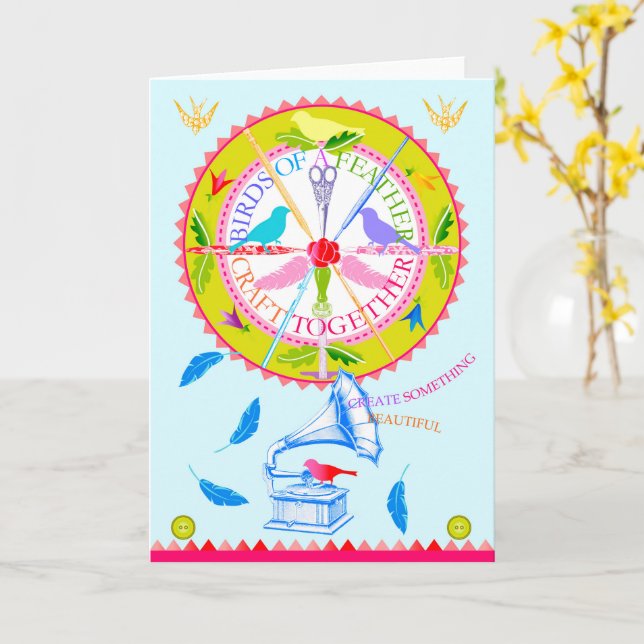 Carte d'ensemble Oiseaux d'un bateau à plume 3 (Fleur jaune)