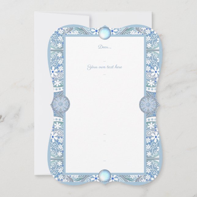 Carte Dentelle en céramique bleu clair (Dos)