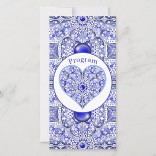 Carte Dentelle en céramique Bleu de Grèce