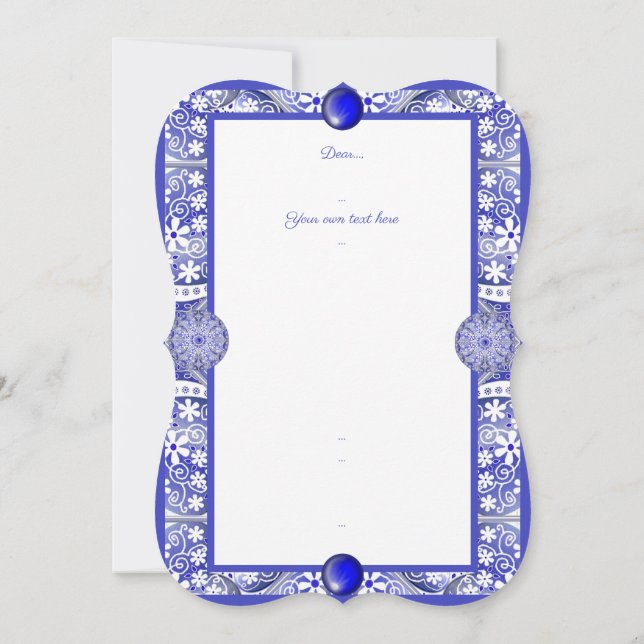 Carte Dentelle en céramique Bleu de Grèce (Dos)