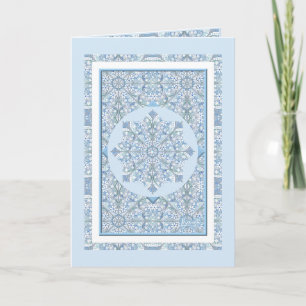 Carte Dentelle en céramique bleu pâle anniversaire