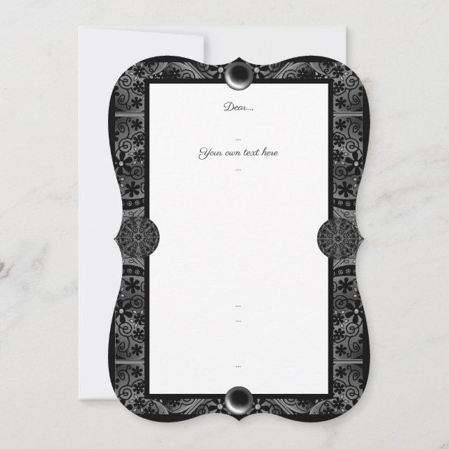 Carte Dentelle en céramique Noir (Dos)