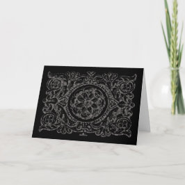 Carte Dentelle noire tropicale gothique pour anniversair
