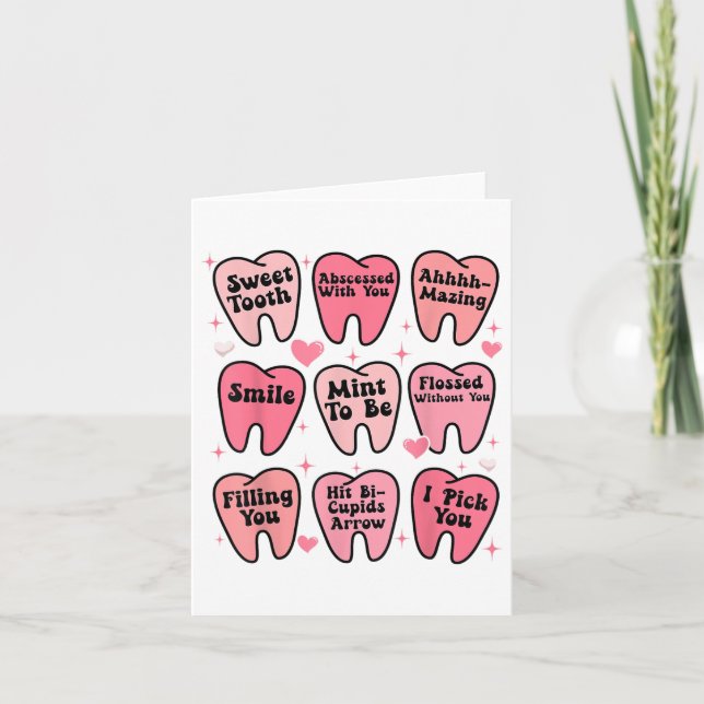 Carte Dentiste dentaire de la Saint-Valentin Dent Teeth  (Devant)
