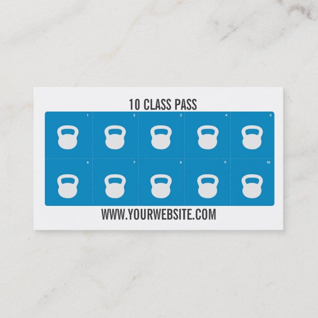 Carte d'entrée de classe Fitness Carte de visite 1 (Dos)